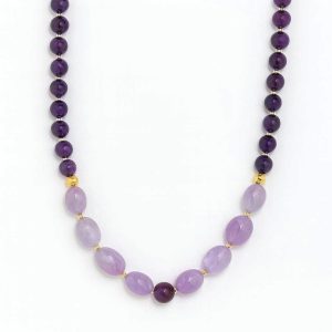 گردنبند آمیتیست و عقیق بنفش