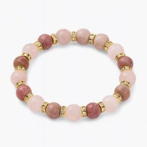 دستبند رودونیت و رزکوارتز