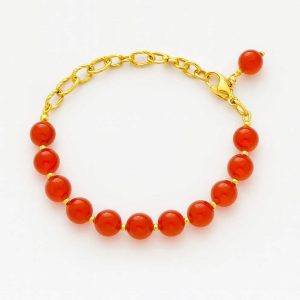 دستبند کارنلین با زنجیر