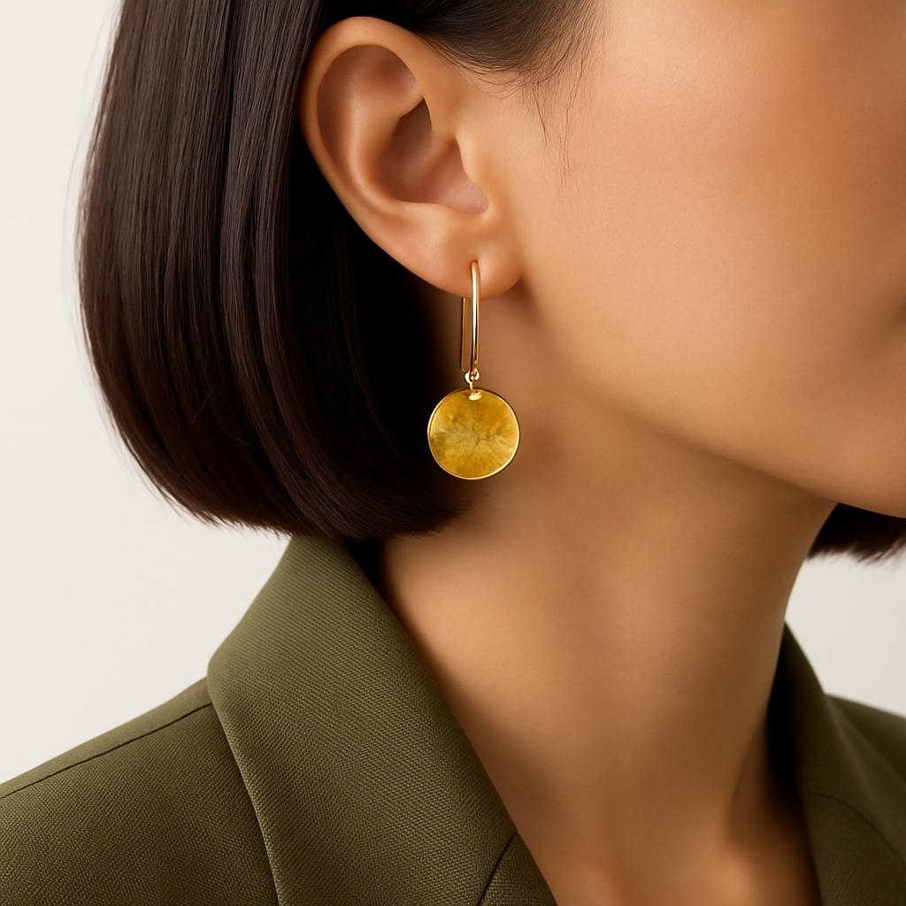 گوشواره سیترین سکهای