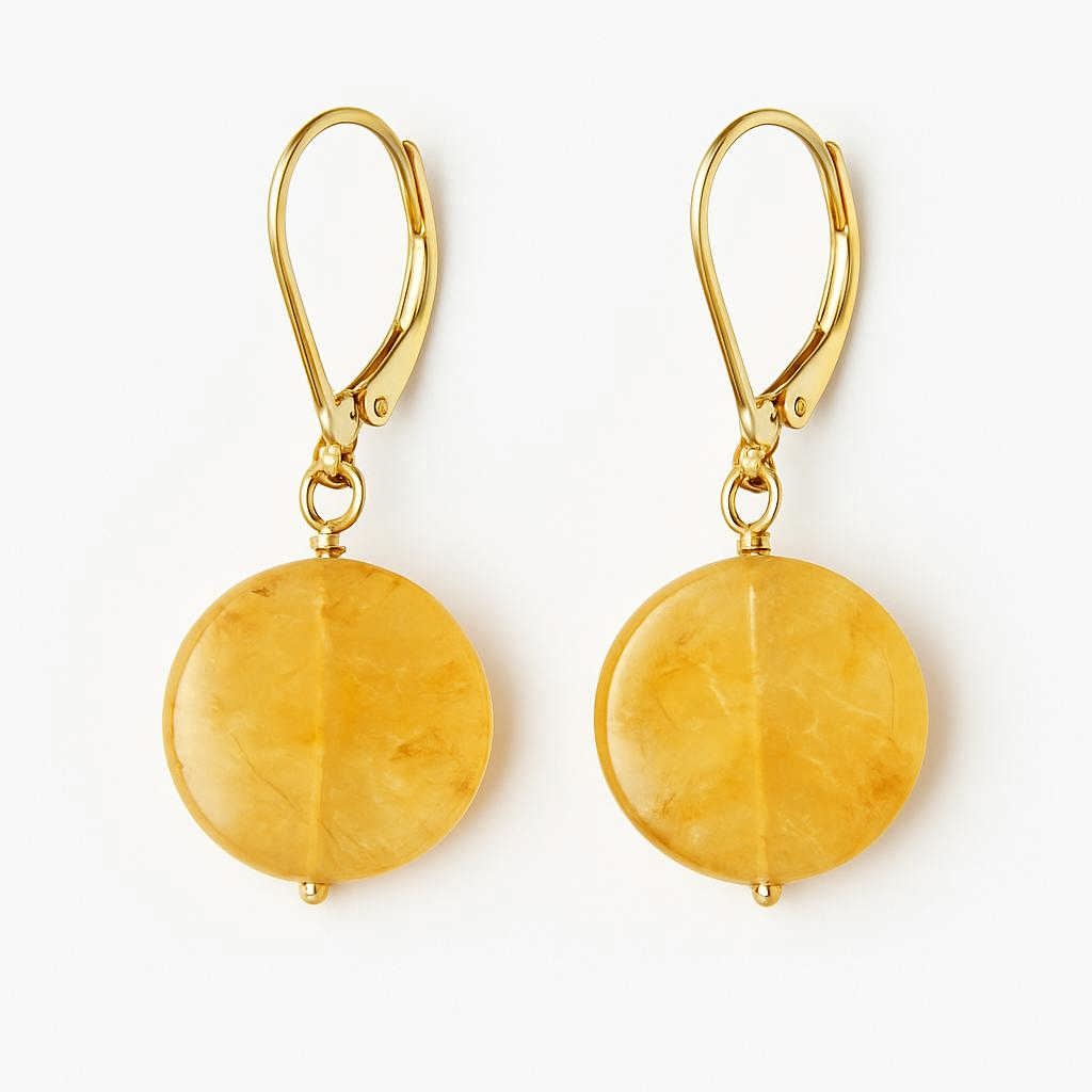 گوشواره سیترین سکهای