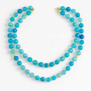 گردنبند دو لاین عقیق آبی سوبی گالری