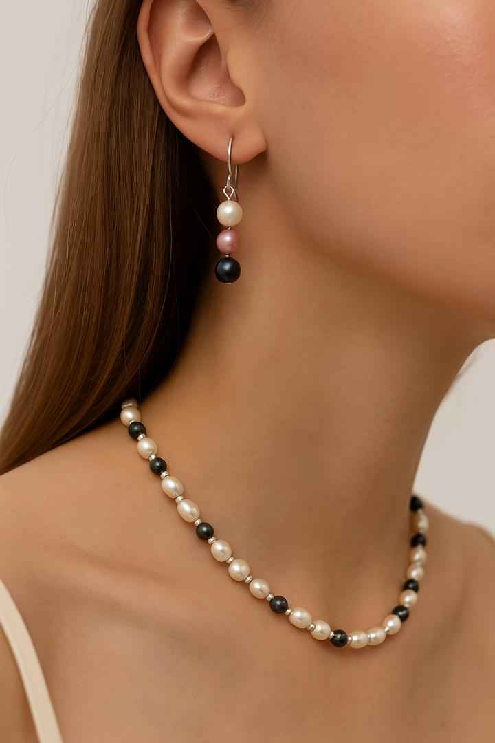 گوشواره مروارید شِل رنگی سوبی گالری