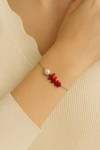 دستبند مرجان و مروارید پرورشی سوبی گالری