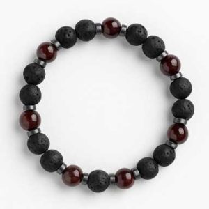 دستبند لاوا و گارنت و حدید سوبی گالری