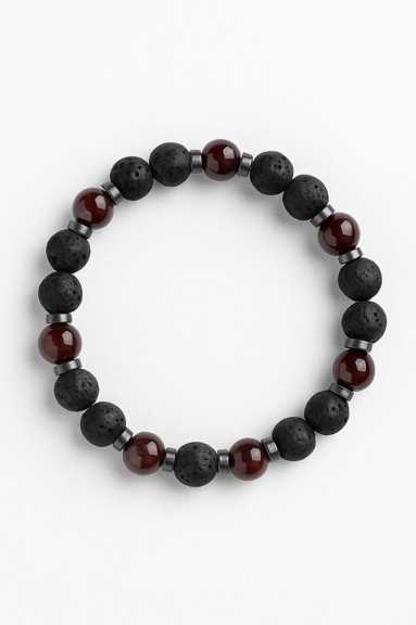 دستبند لاوا و گارنت و حدید سوبی گالری