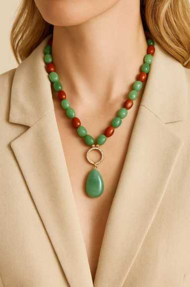 گردنبند جاسپر و اونتورین سوبی گالری