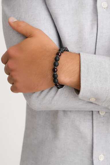 دستبند لاوا و گارنت و حدید سوبی گالری