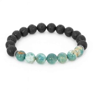 دستبند عقیق خزه و لاوا سوبی گالری