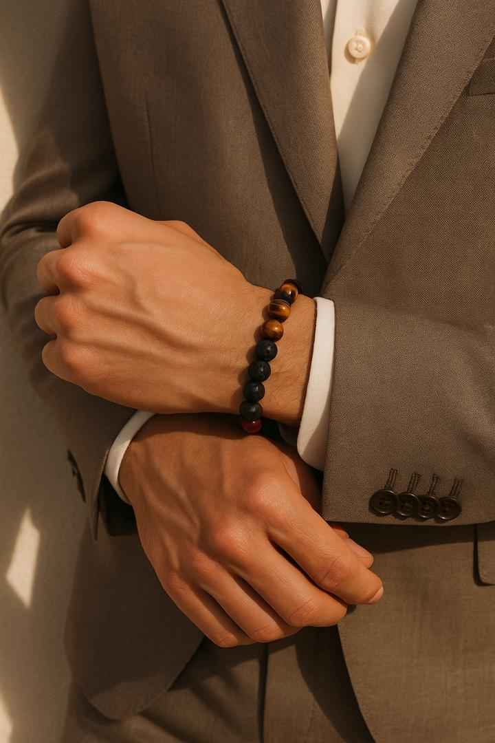 دستبند لاوا و چشم ببر و عقیق خزه سوبی گالری