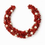 گردنبند مرجان و مروارید چند لاین سوبی گالری