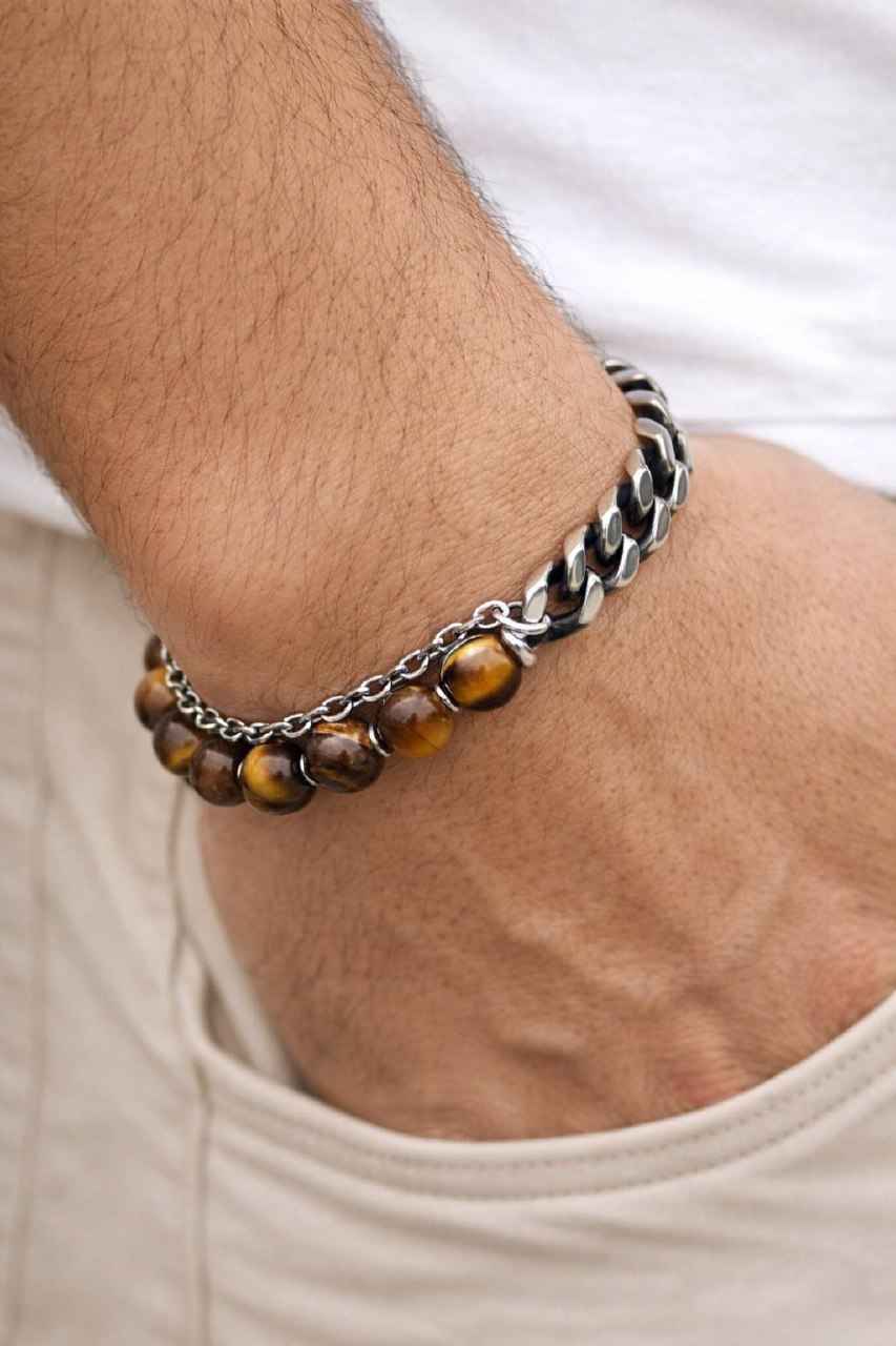 دستبند چشم ببر و زنجیر
