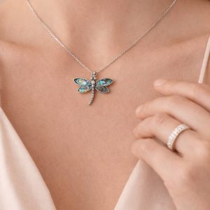 آویز گردنی سنجاقک صدف آبالون سوبی گالری