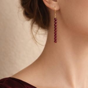 گوشواره‌ی یاقوت سرخ تراش جواهری سوبی گالری