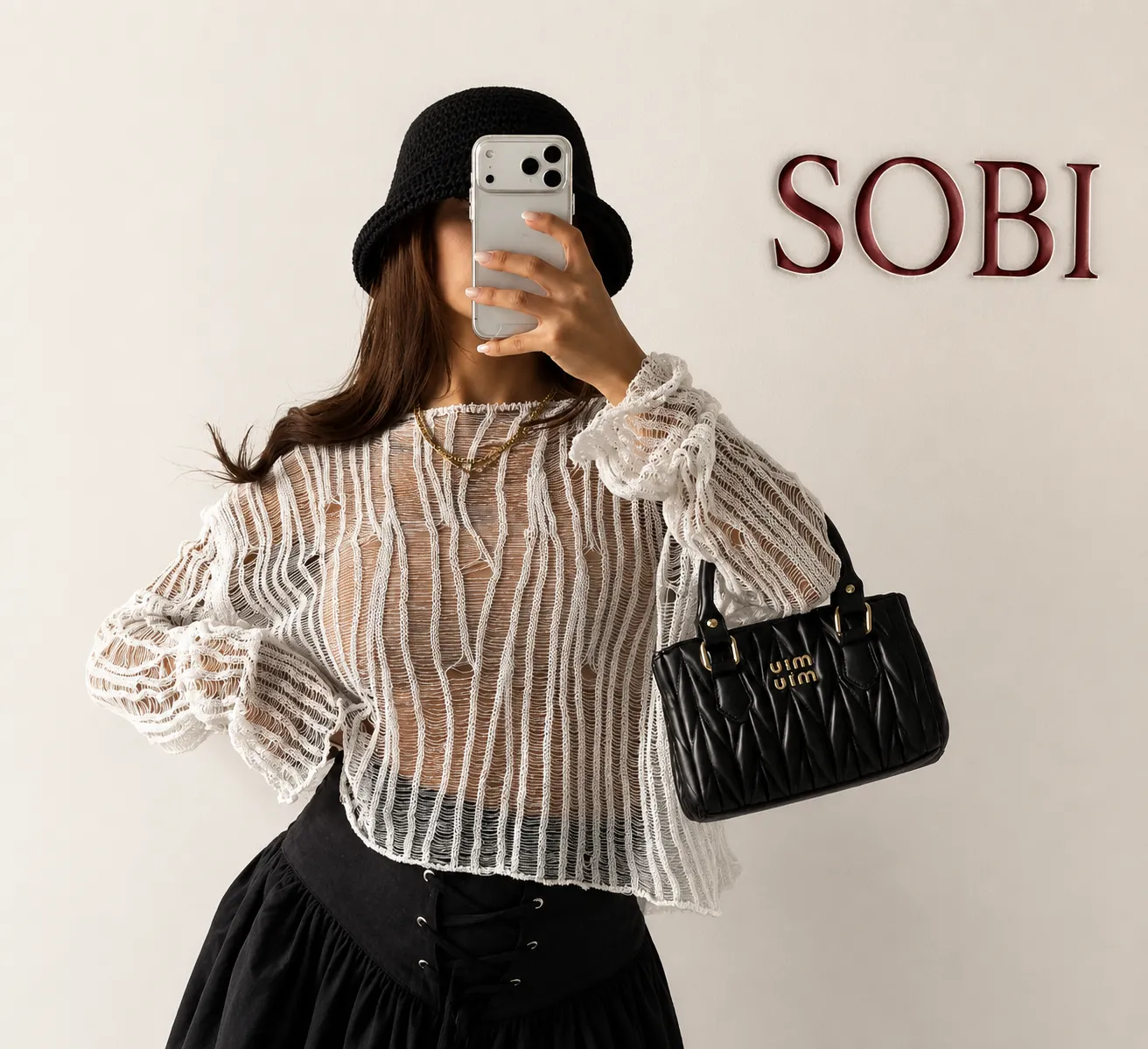 کراپ بافت زنانه یقه قایقی مدل رستا سوبی گالری