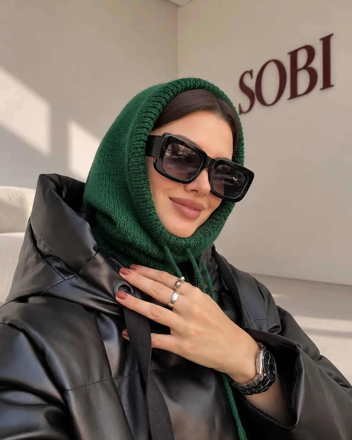 کلاه هودی بافتنی دستبافت سوبی گالری