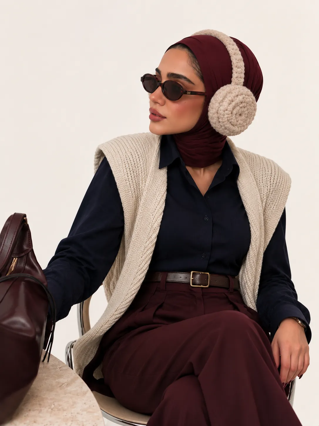 شال دوشی بافتنی دستبافت سوبی گالری