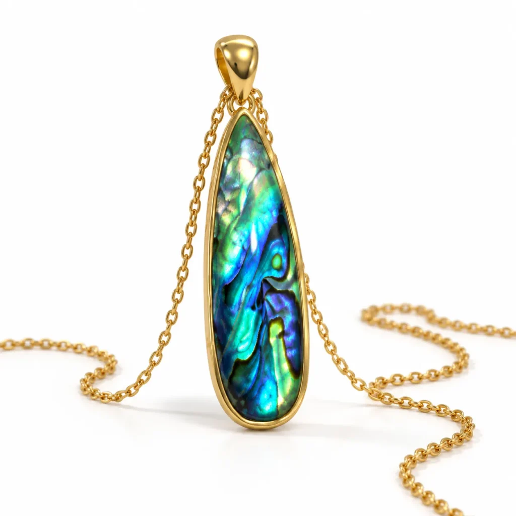 آویز اشکی کشیده صدف آبالون سوبی گالری