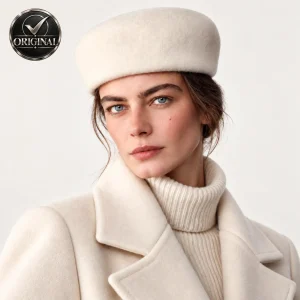 کلاه پشمی زنانه زارا مدل بره استوانهای | کلاه الگانت شیری Zara